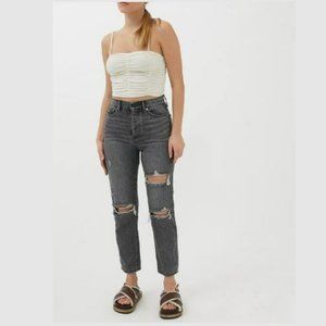 BDG High-Waisted Slim Straight Jean Washed Black